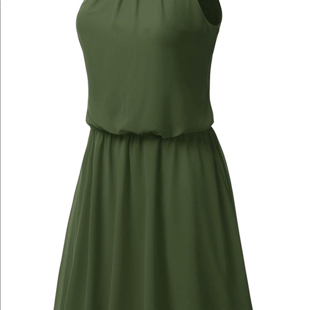 MEDIUM Olive green summer dress